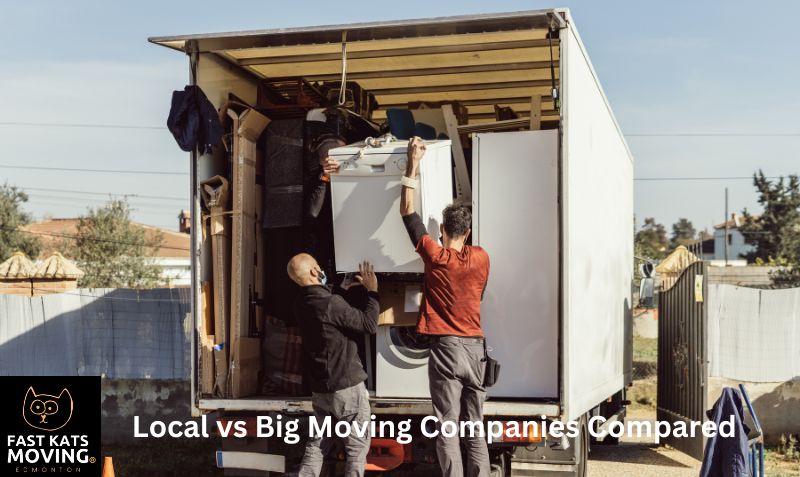 St. Albert Movers: Local vs Big Moving Companies Compared 8 Men loading items into moving truck